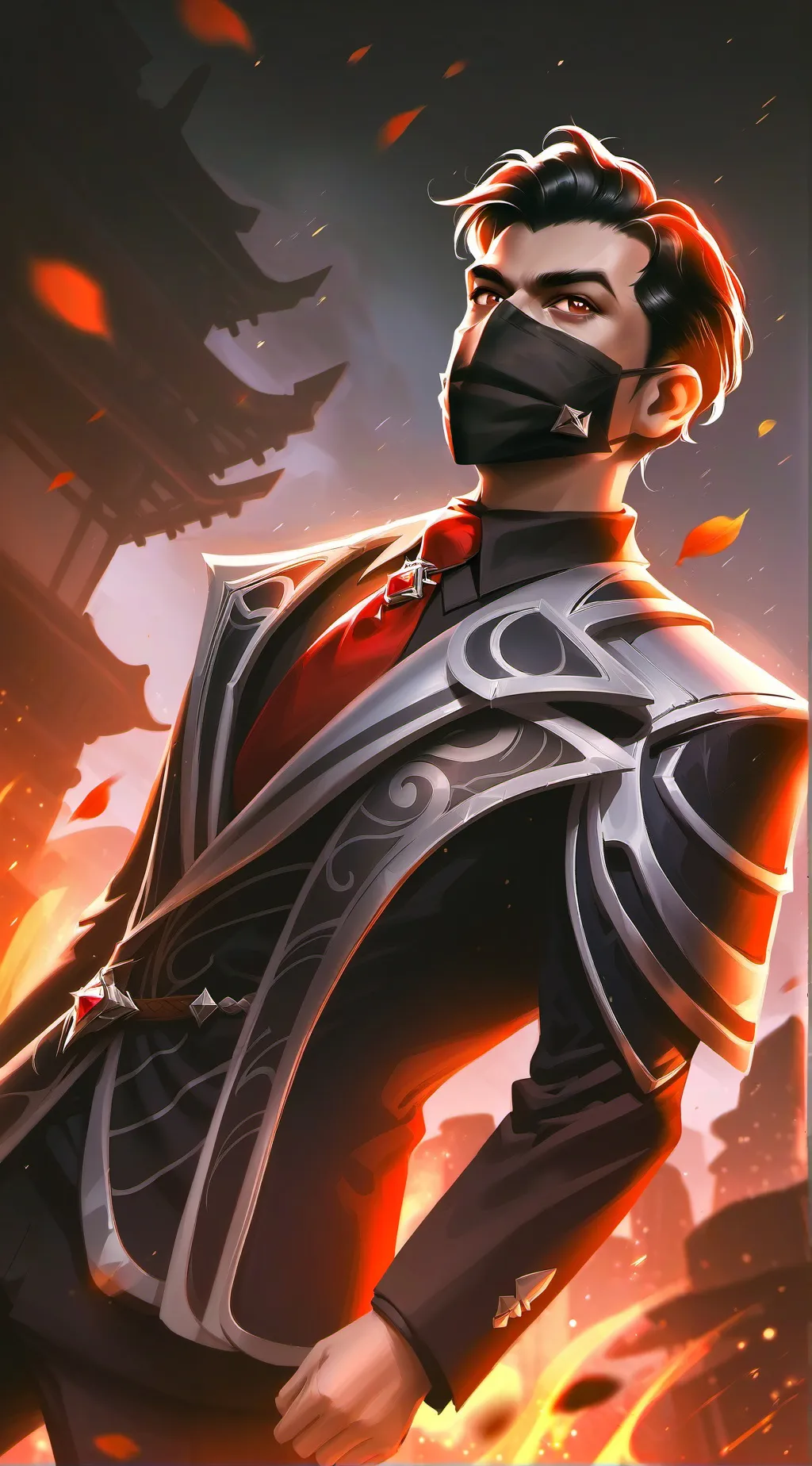 ai character: Fire man background