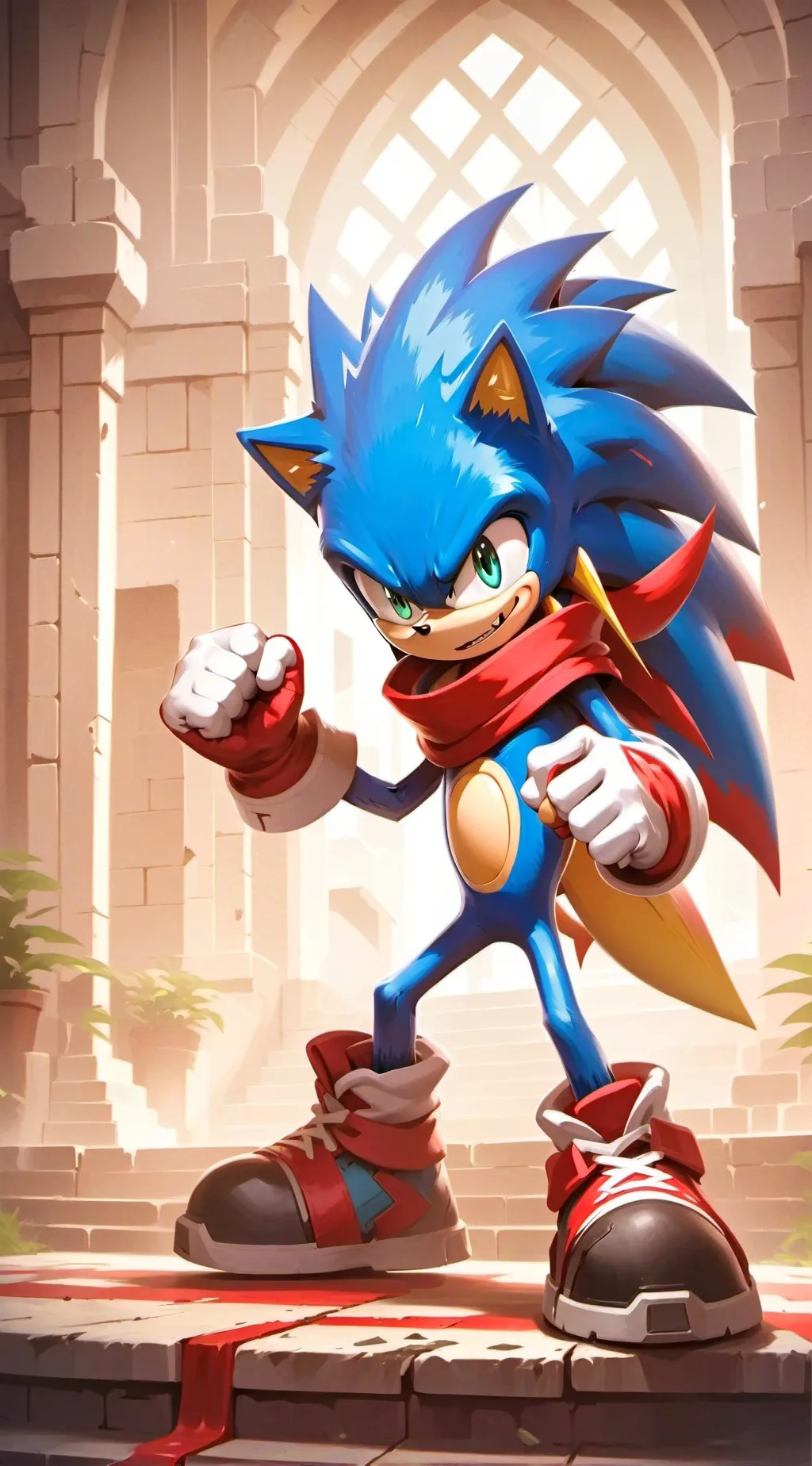 ai character: Sonic meme background