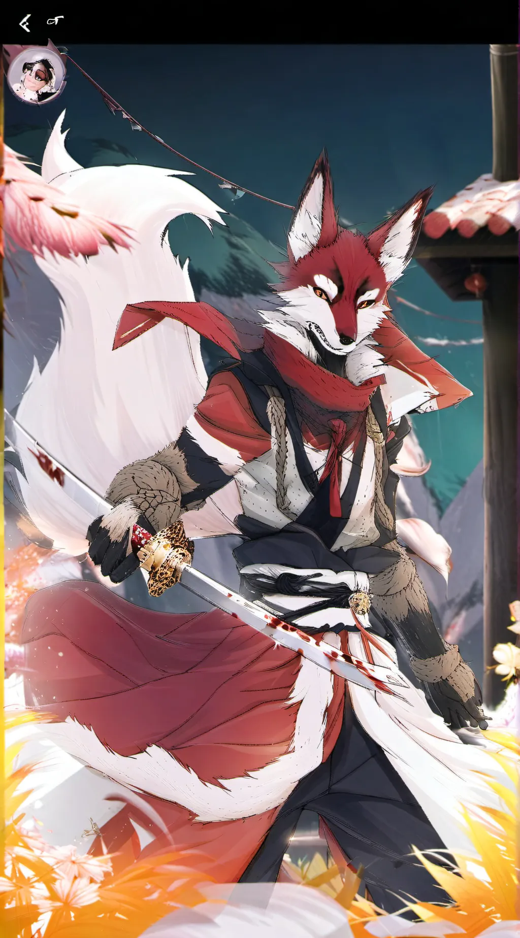 ai character: Crimson background