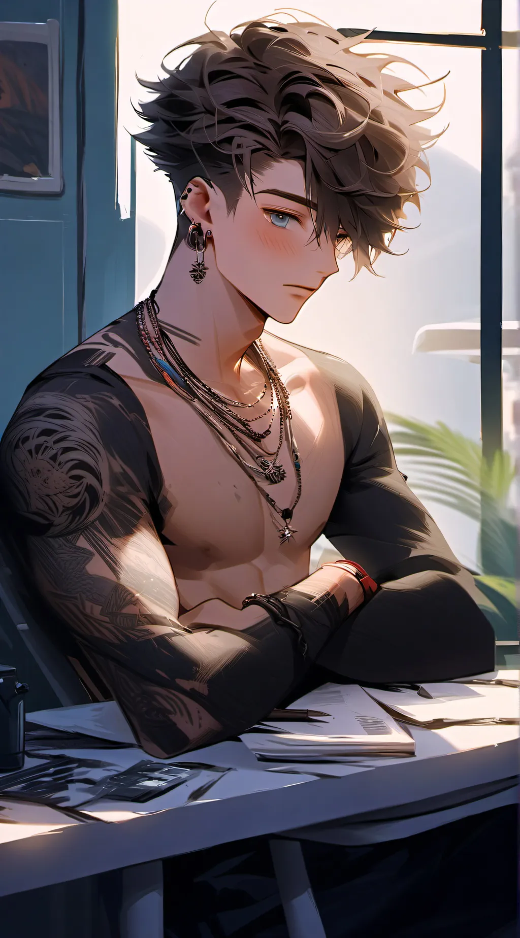 ai character: Justin  background