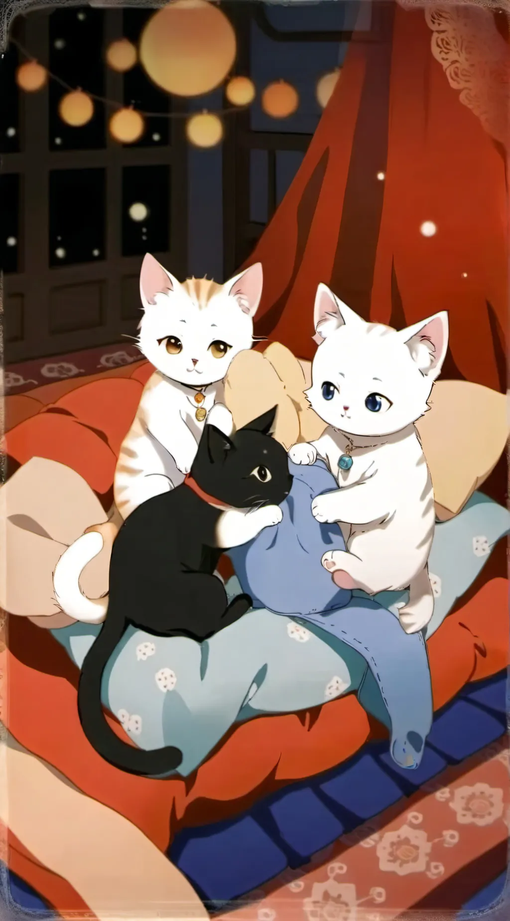 ai character: 5 kitten background