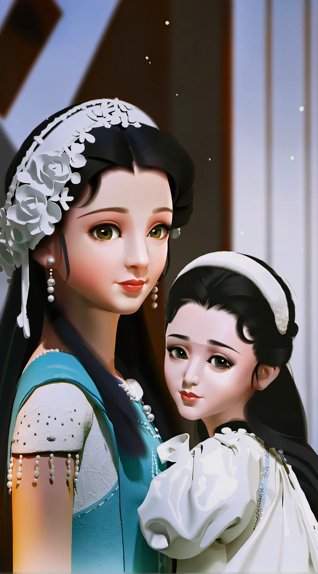 ai character: Mom, sis, brother, background