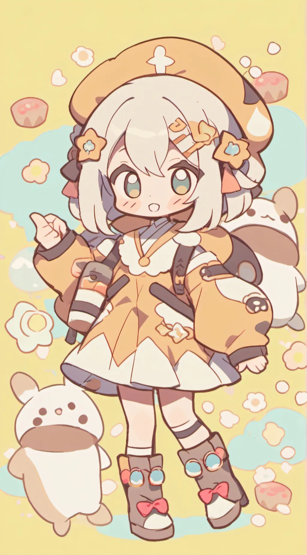 ai character: Sus woman trio background