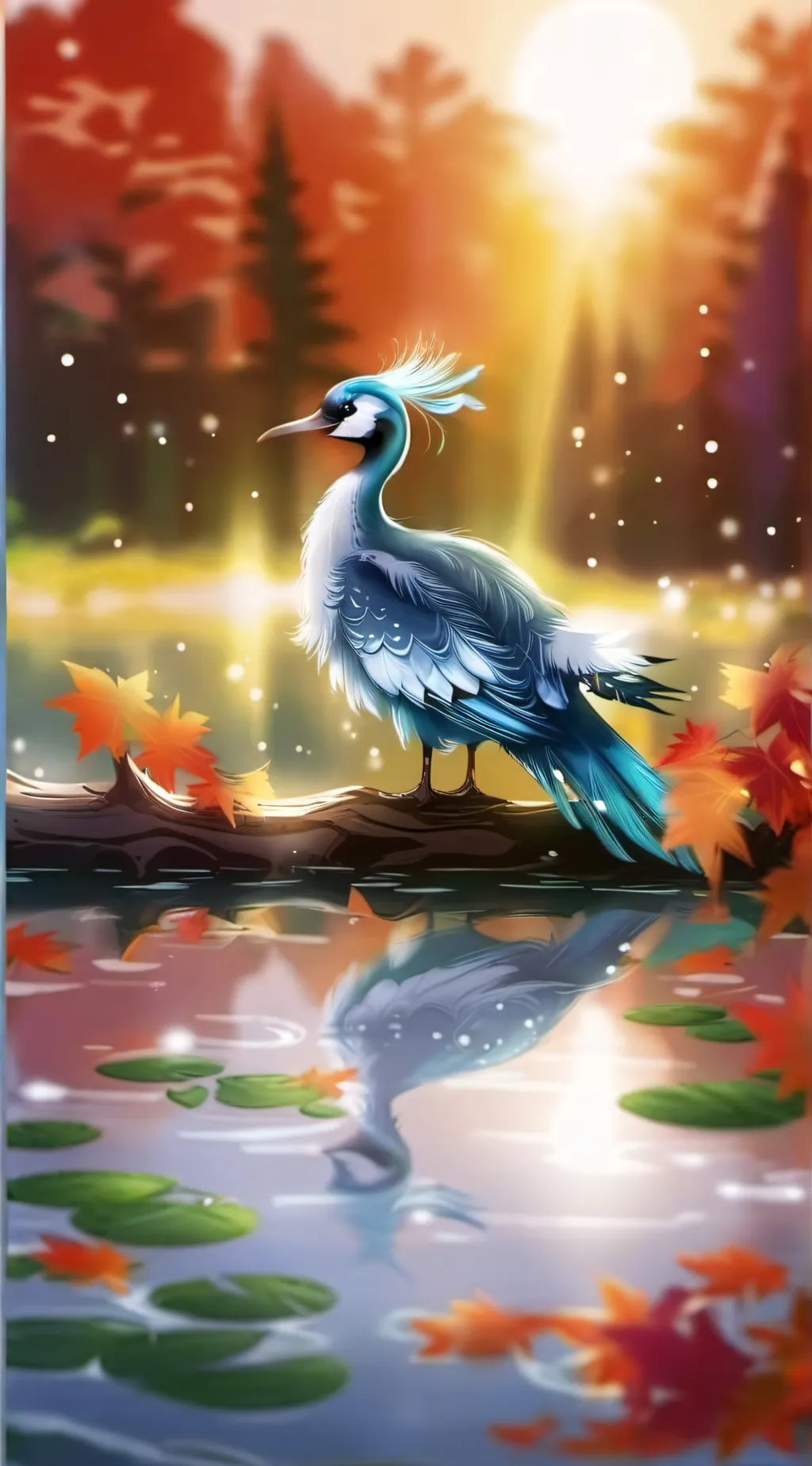 ai character: pregnant bird background