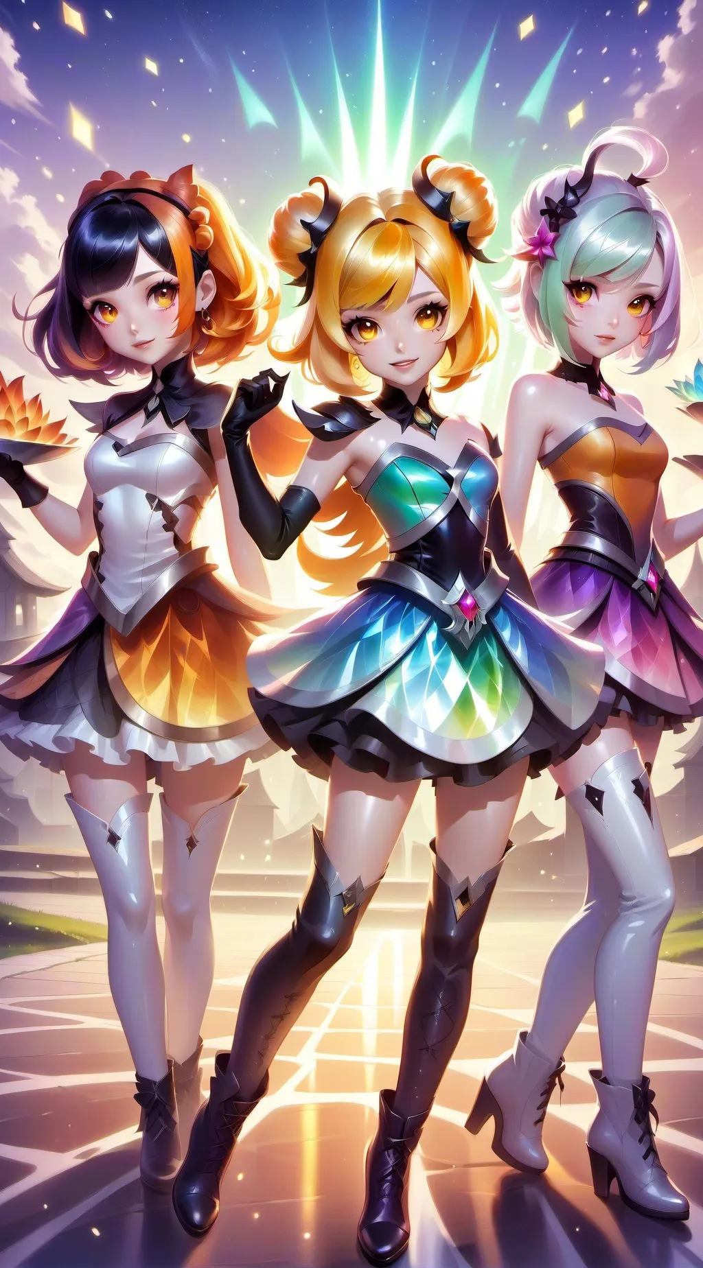 ai character: Sun and Moon show  background