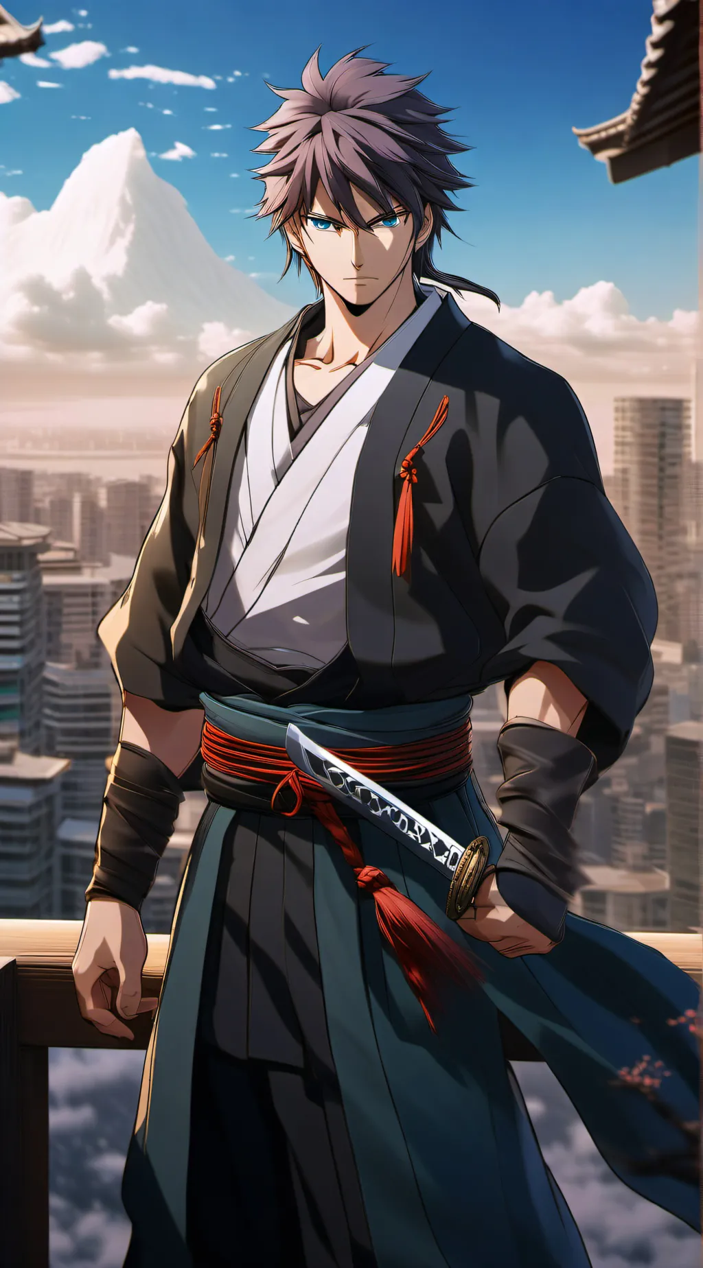 ai character: Jin Honda  background