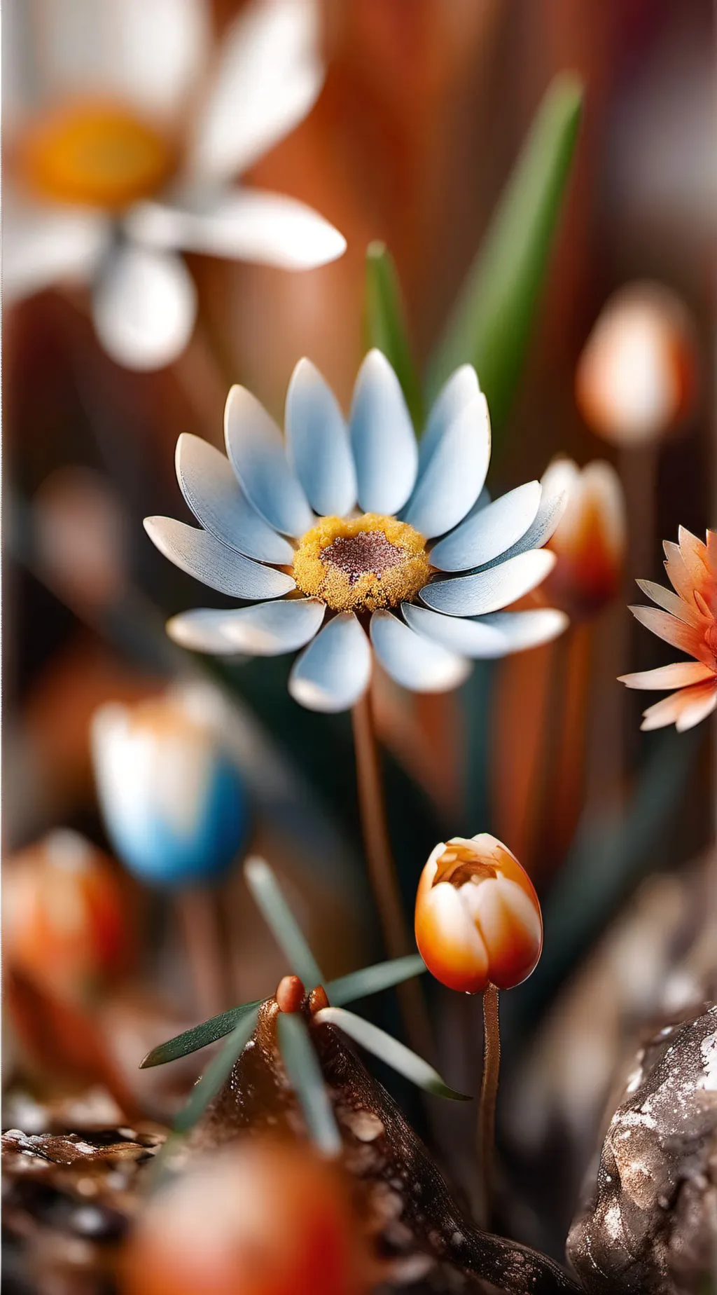 ai character: magical flower background