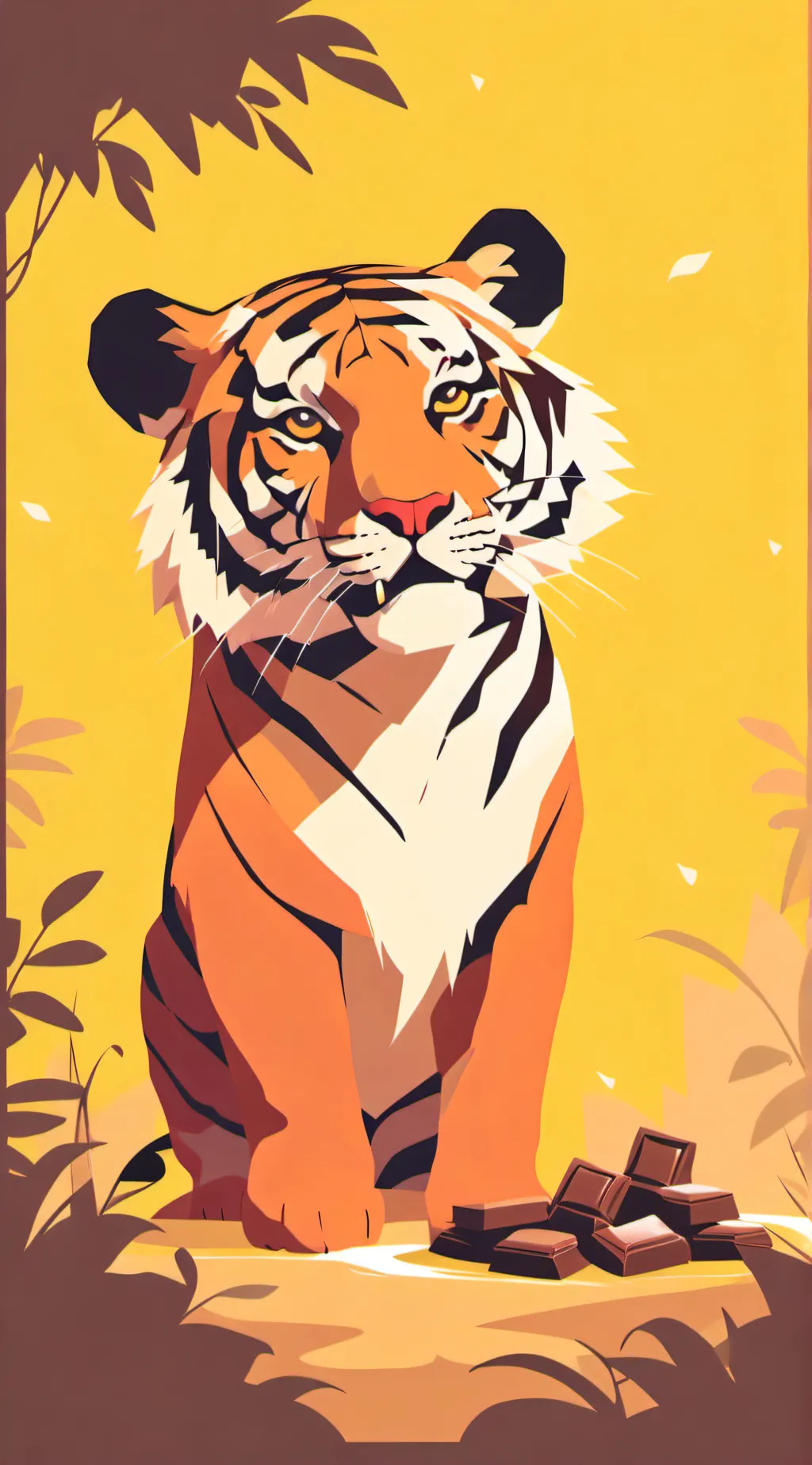 ai character: TIGER LOVES CHOCO background