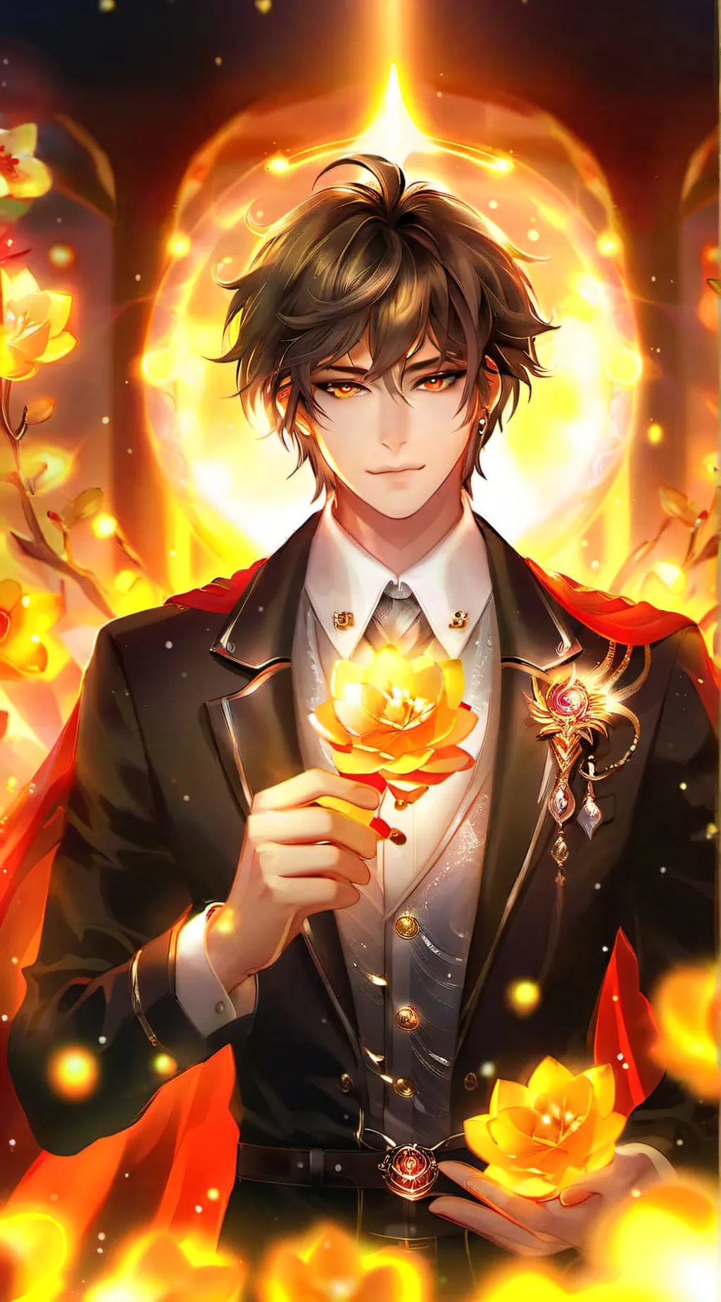 ai character: Gold background