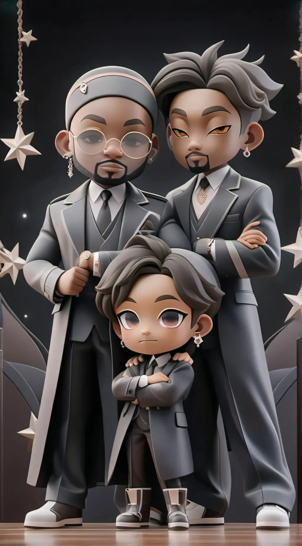 ai character: Floyd and Bruce  background