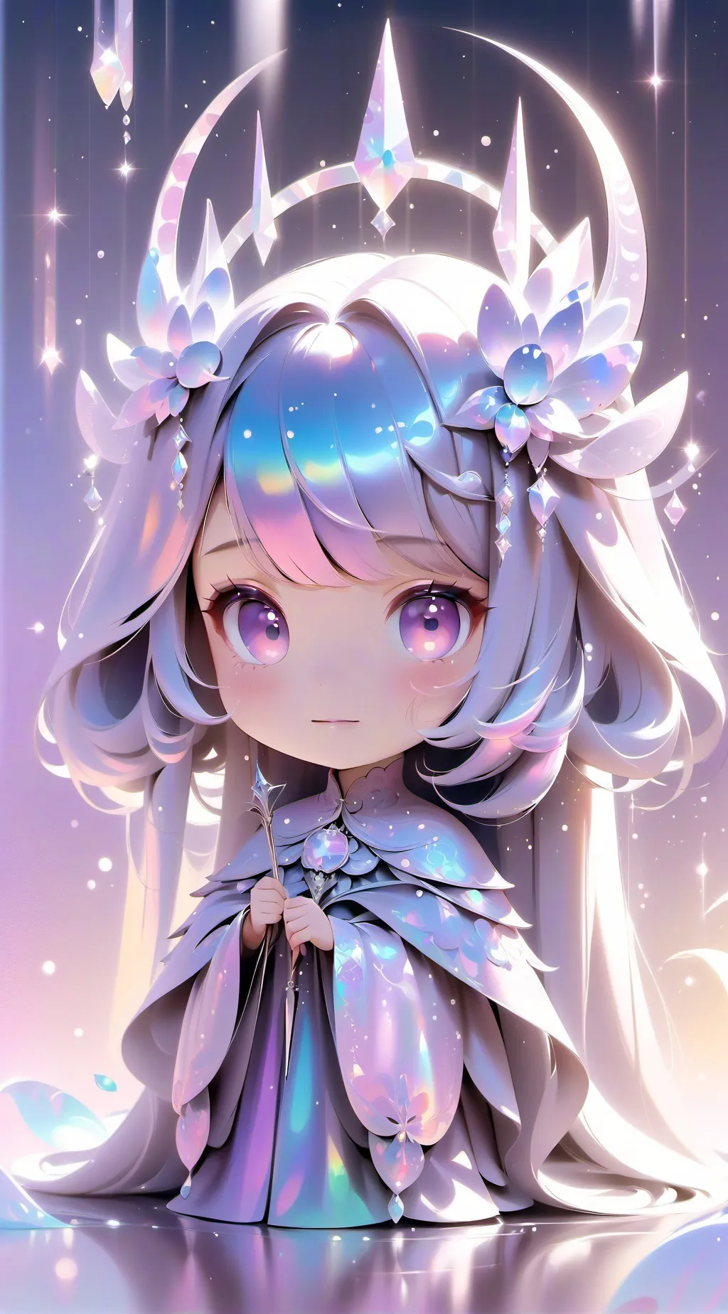 ai character: crystal background