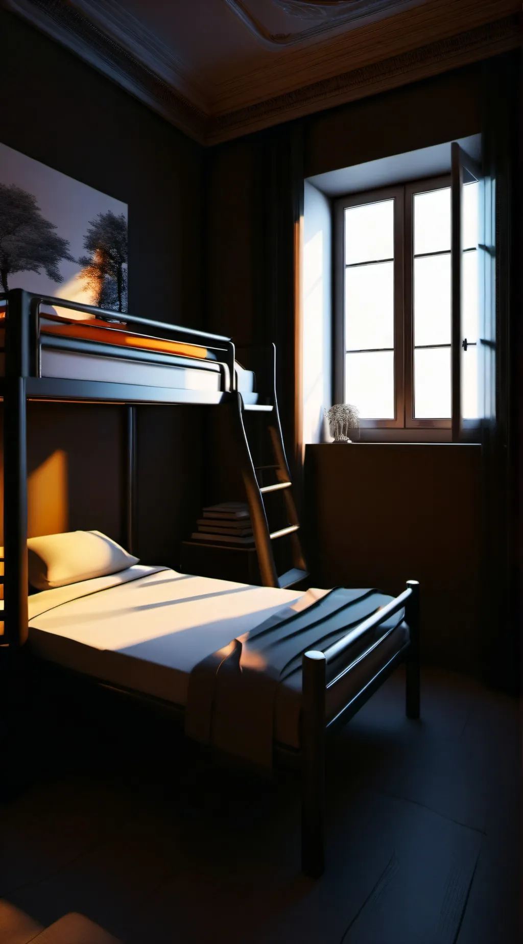 ai character: School dorm background