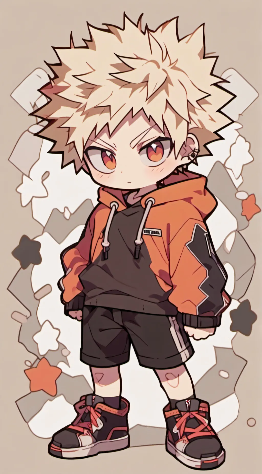 ai character: Katsuki Bakugo.... background