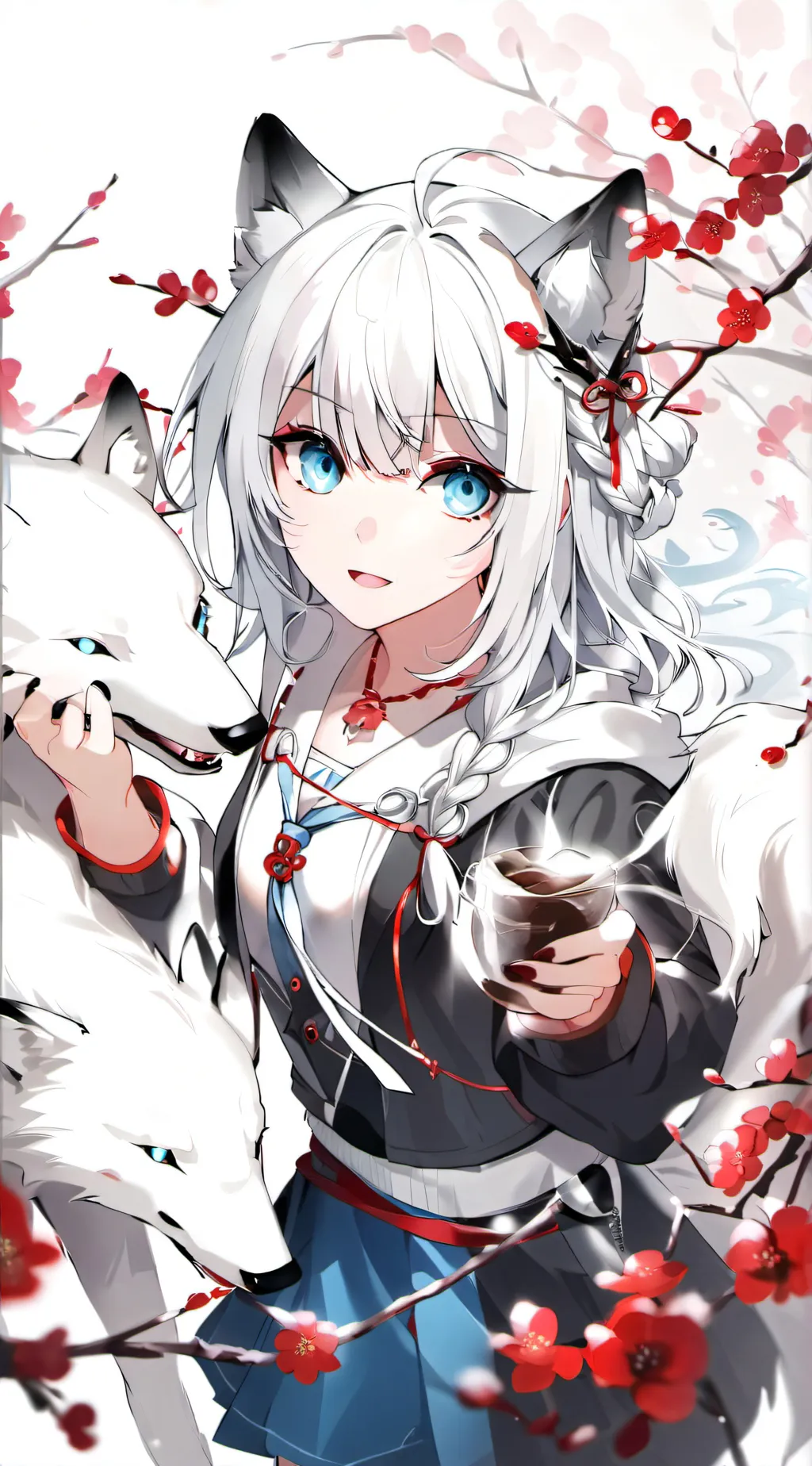 ai character: snow background