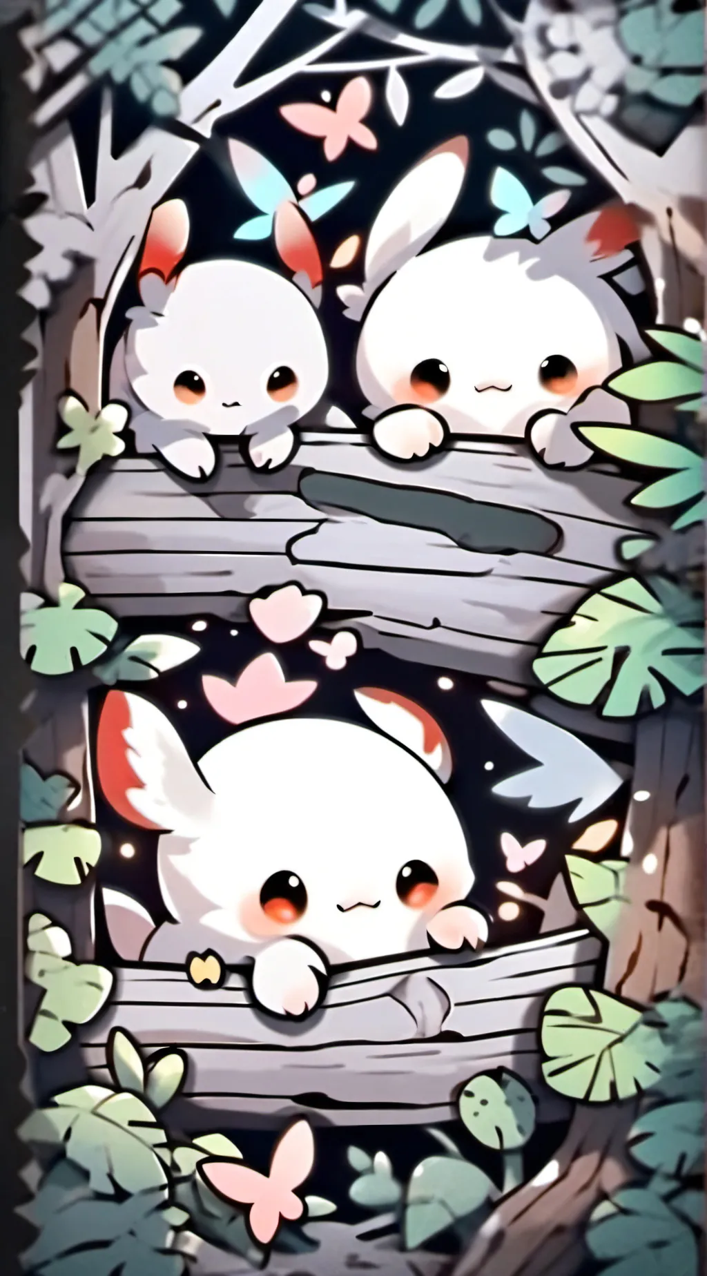 ai character: Smiling critters  background