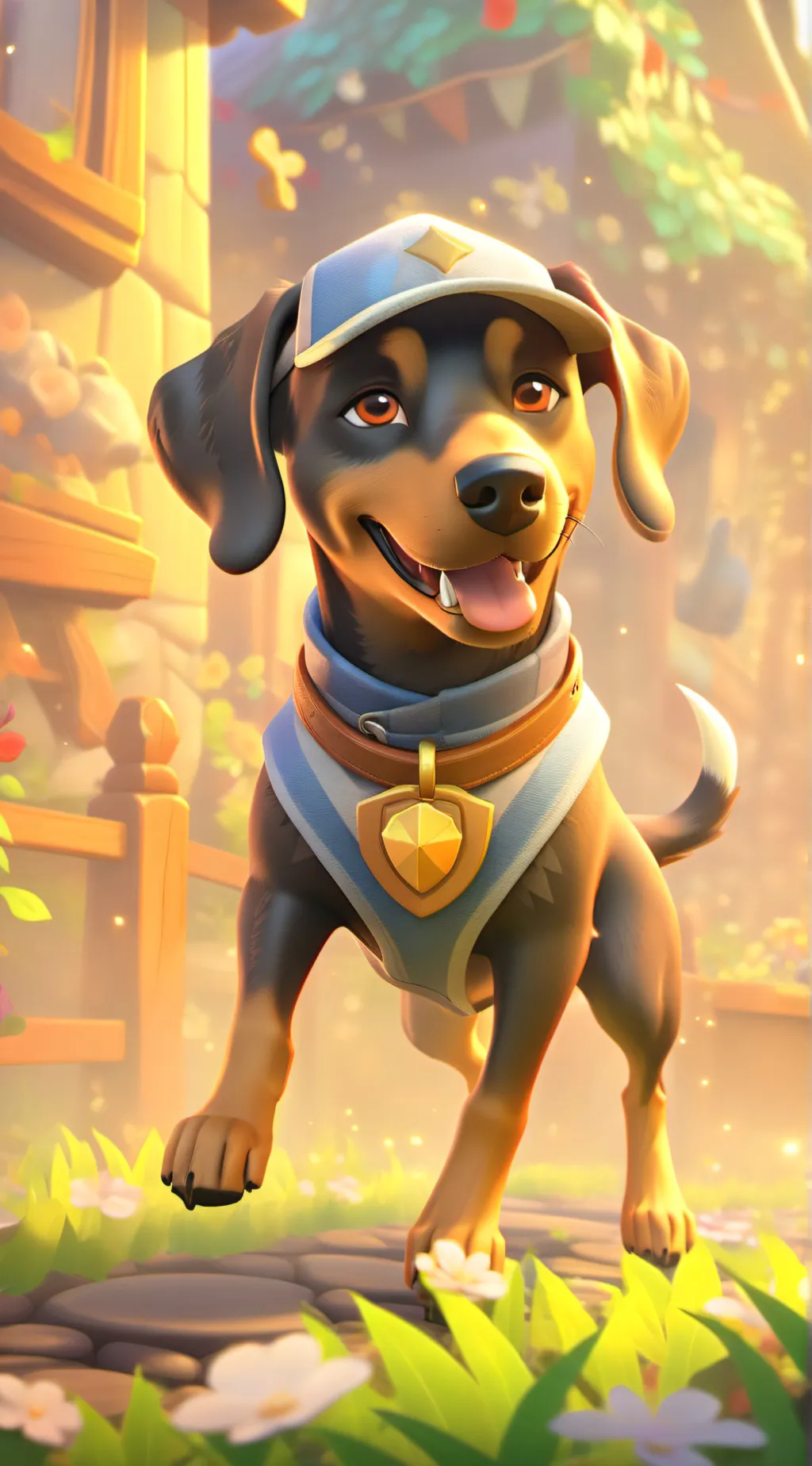ai character:  A puppy background