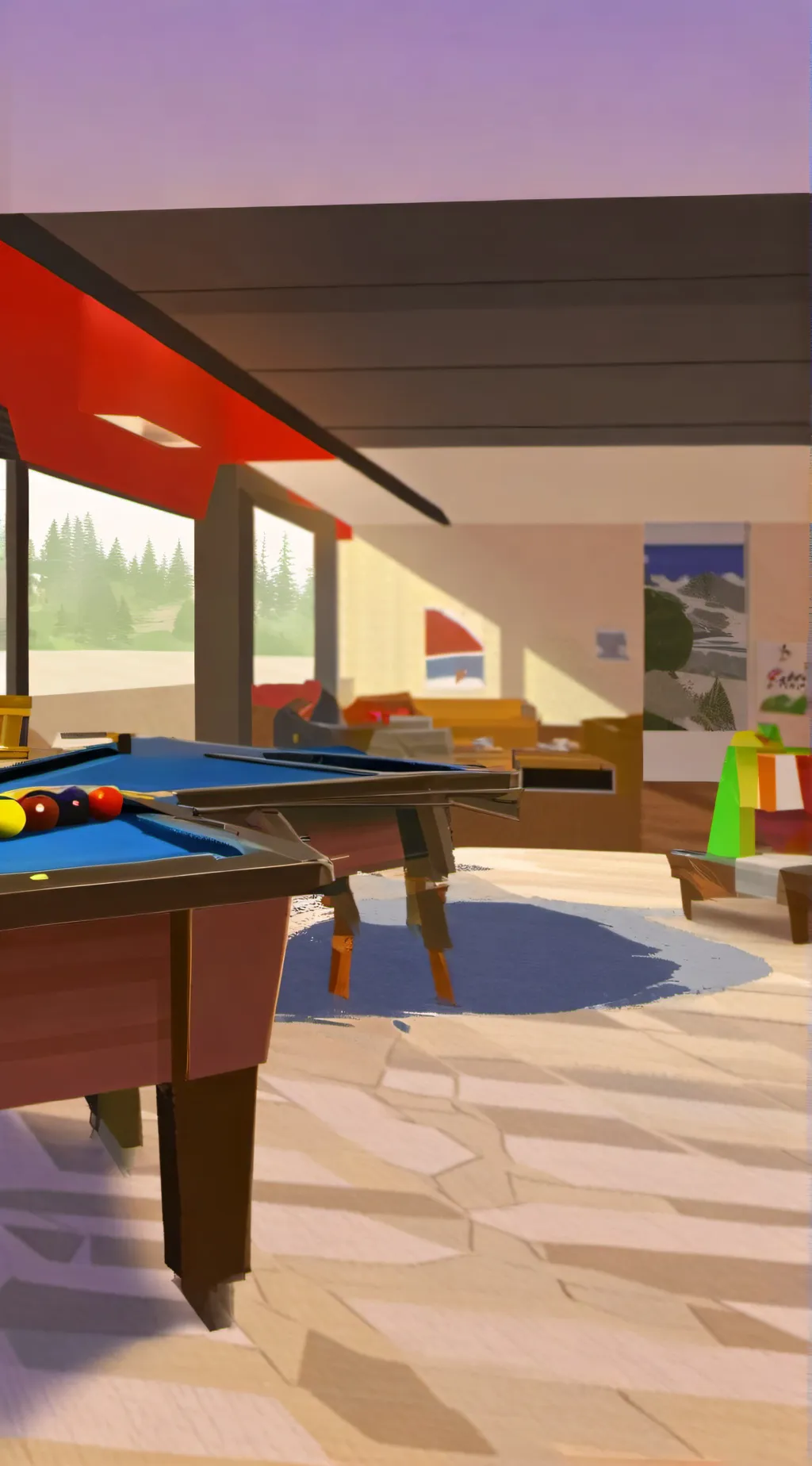 ai character: rec room  background