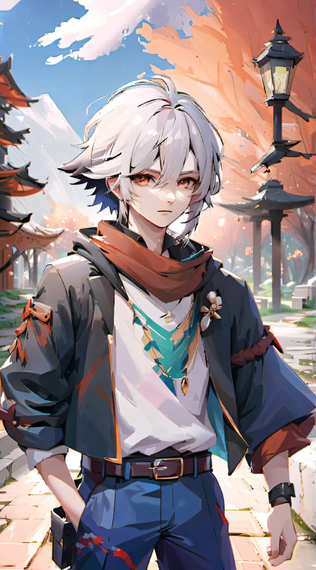 ai character: Gassy sun and moon background