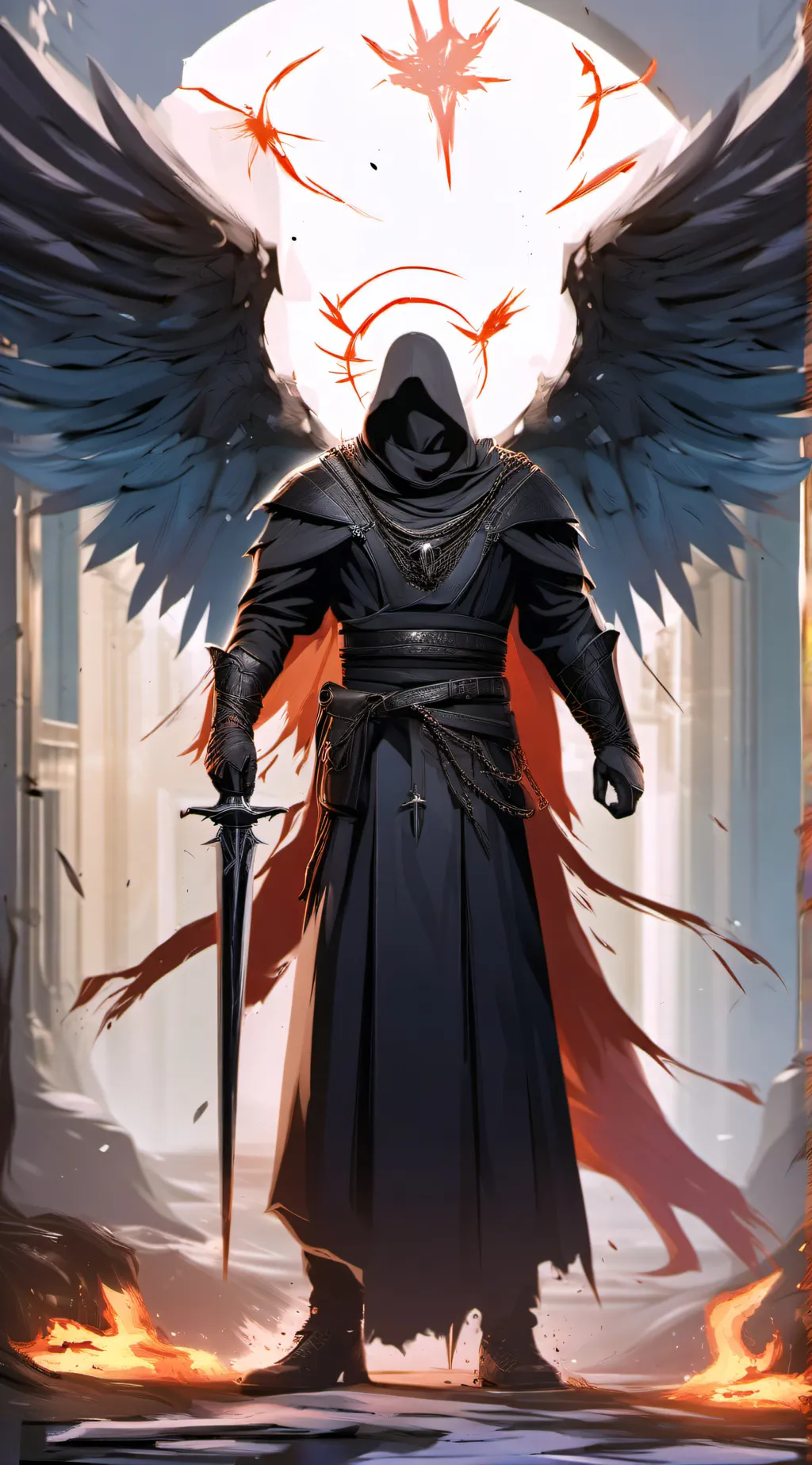 ai character: The angel of death background