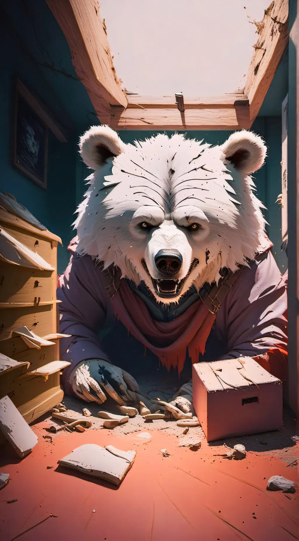 ai character: flad background