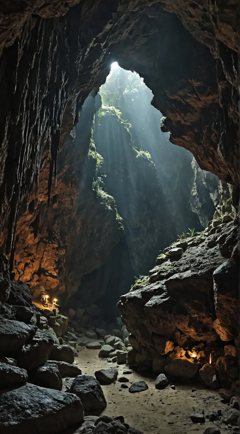 ai character: cave background