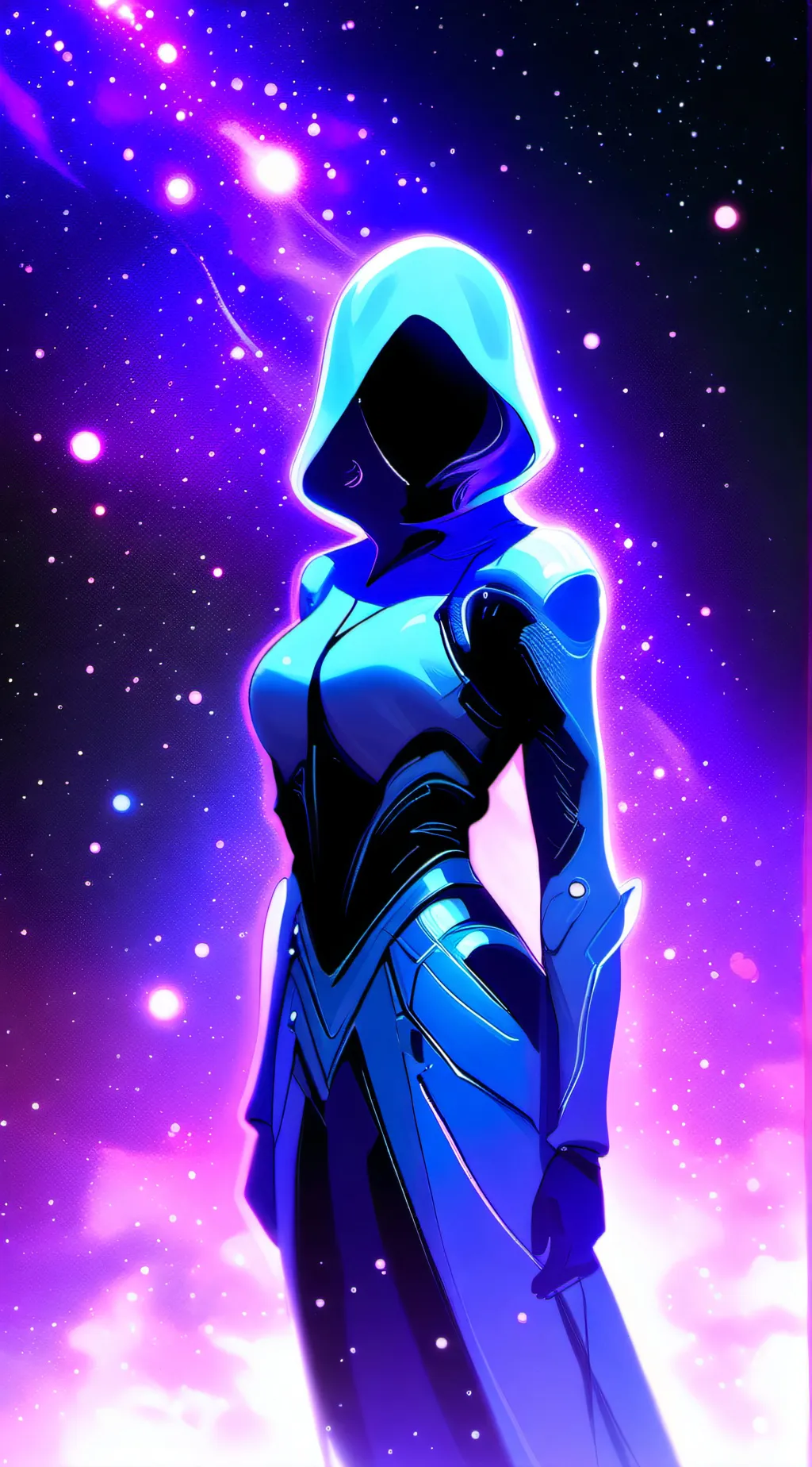 ai character: Goddess of galaxy  background