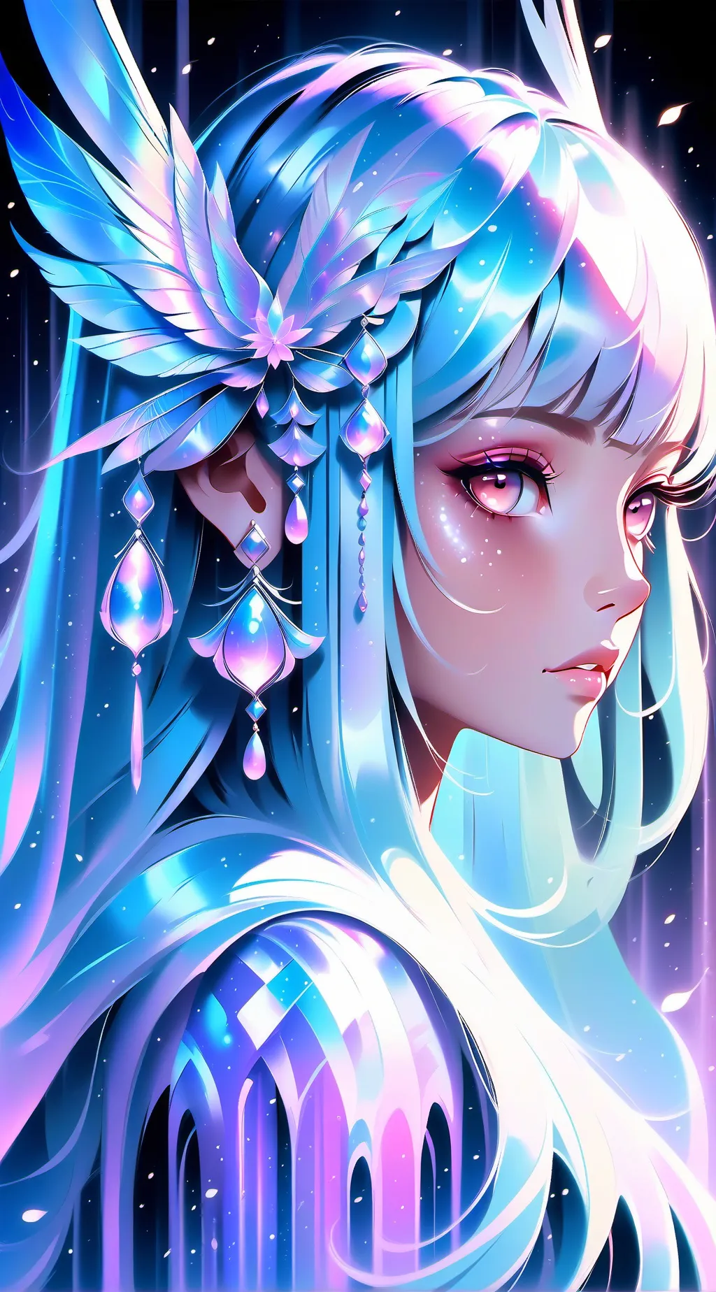 ai character: crystal background