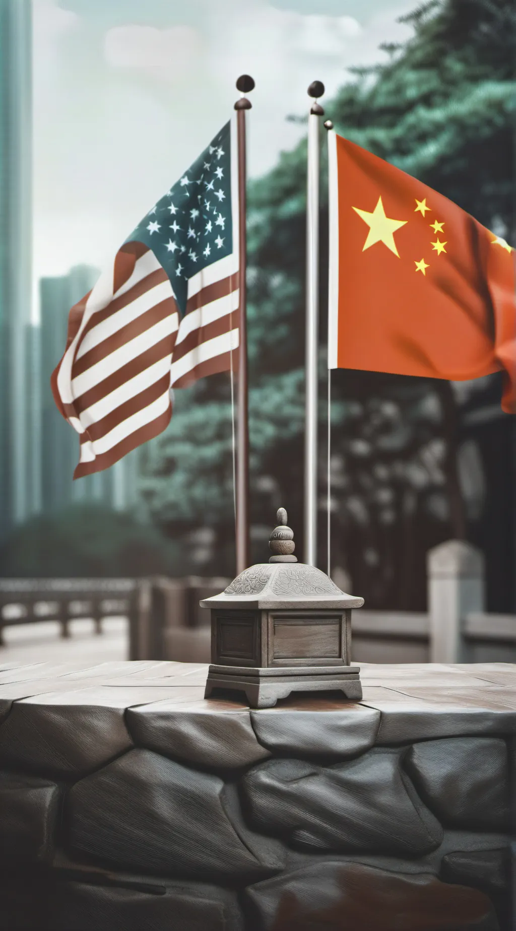 ai character: AMERICA OR CHINA background