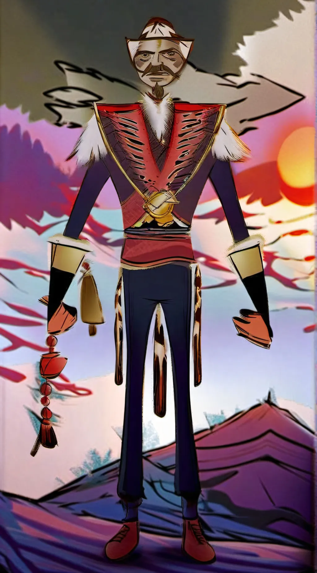 ai character: you & moon in bed background