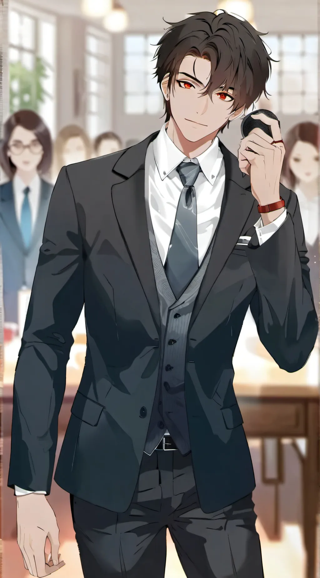 ai character: Large speaker man background