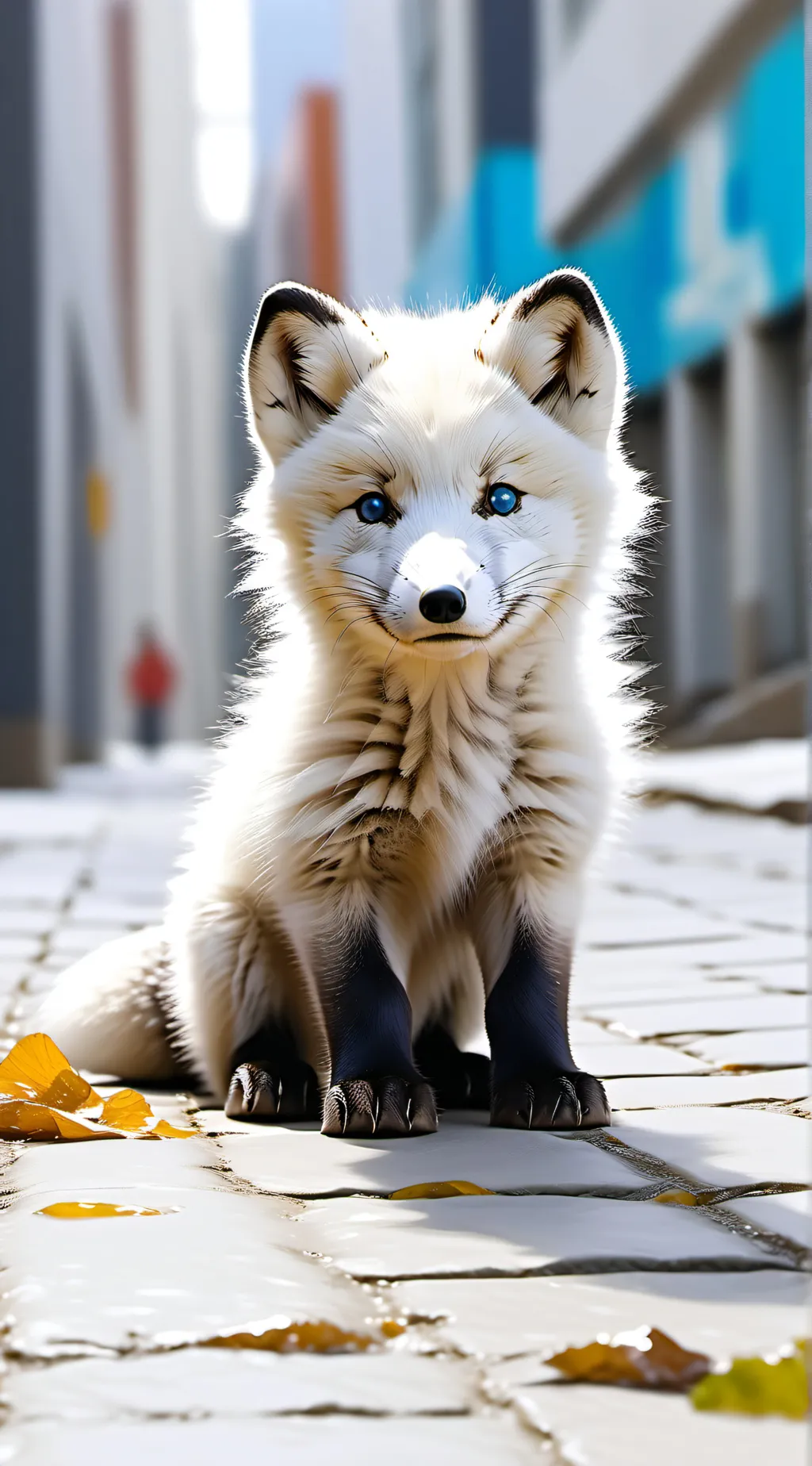 ai character: Bullied arctic fox background