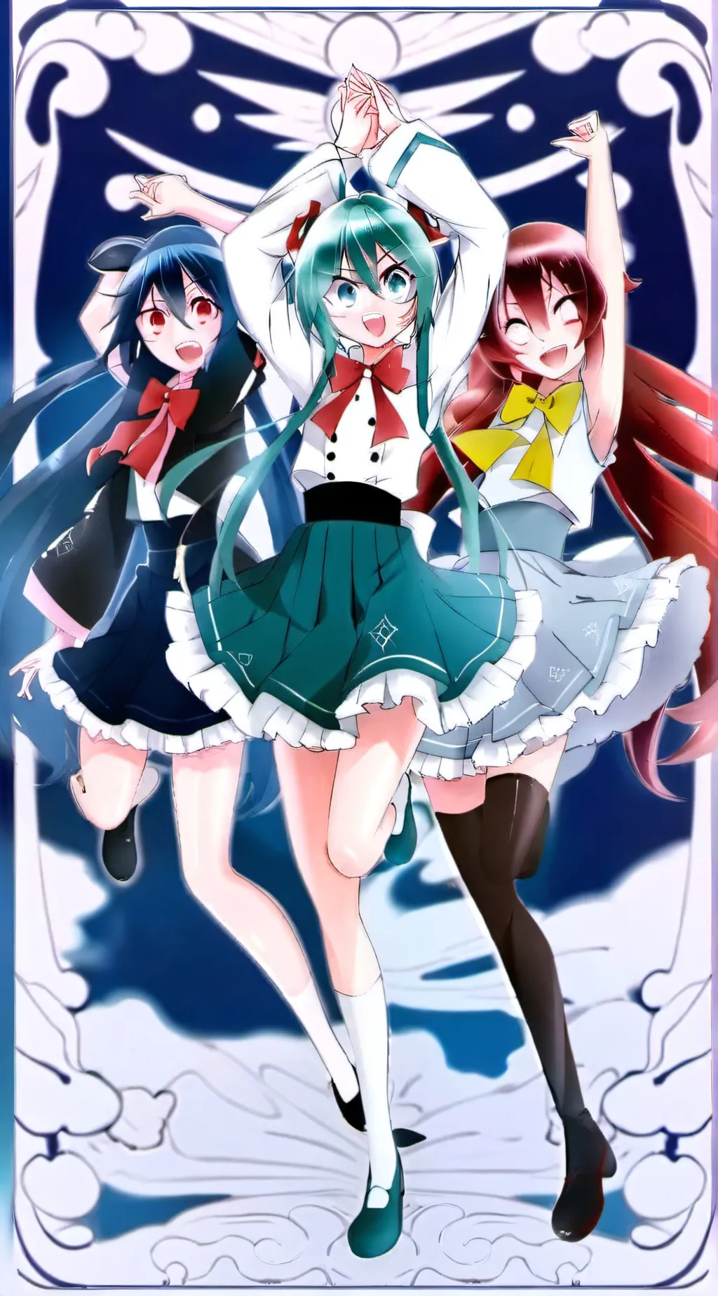 ai character: Miku,Teto,oxie background
