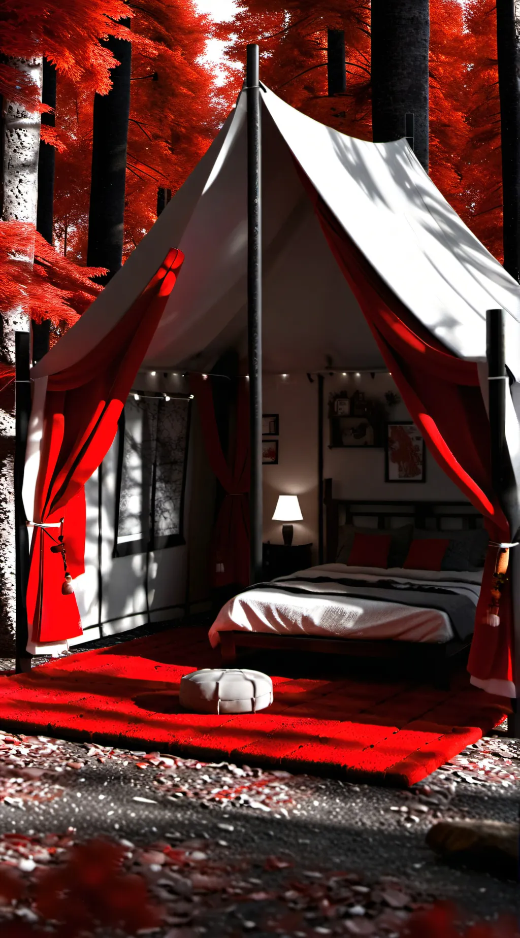 ai character: Radioapple camping background