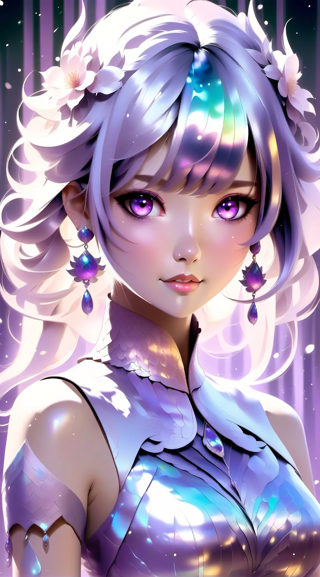 ai character: The galaxy girl background