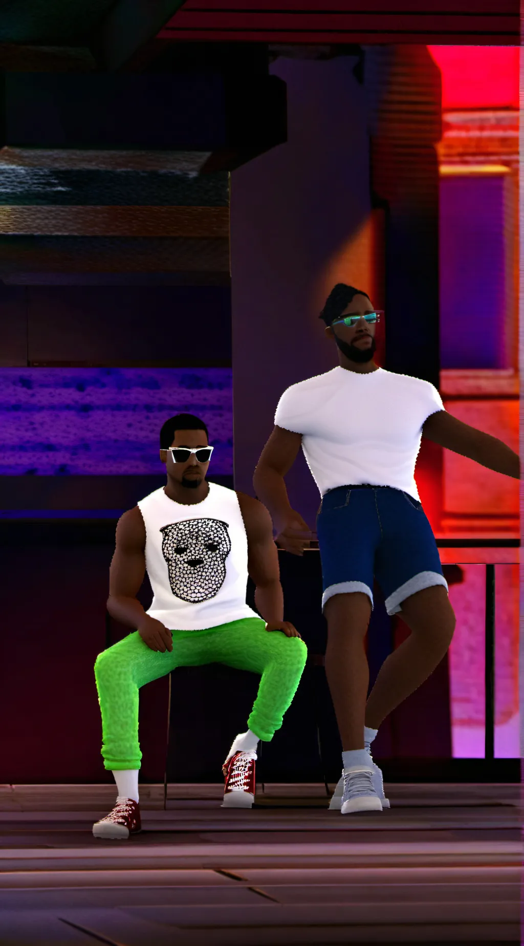 ai character: Rgc stript party  background