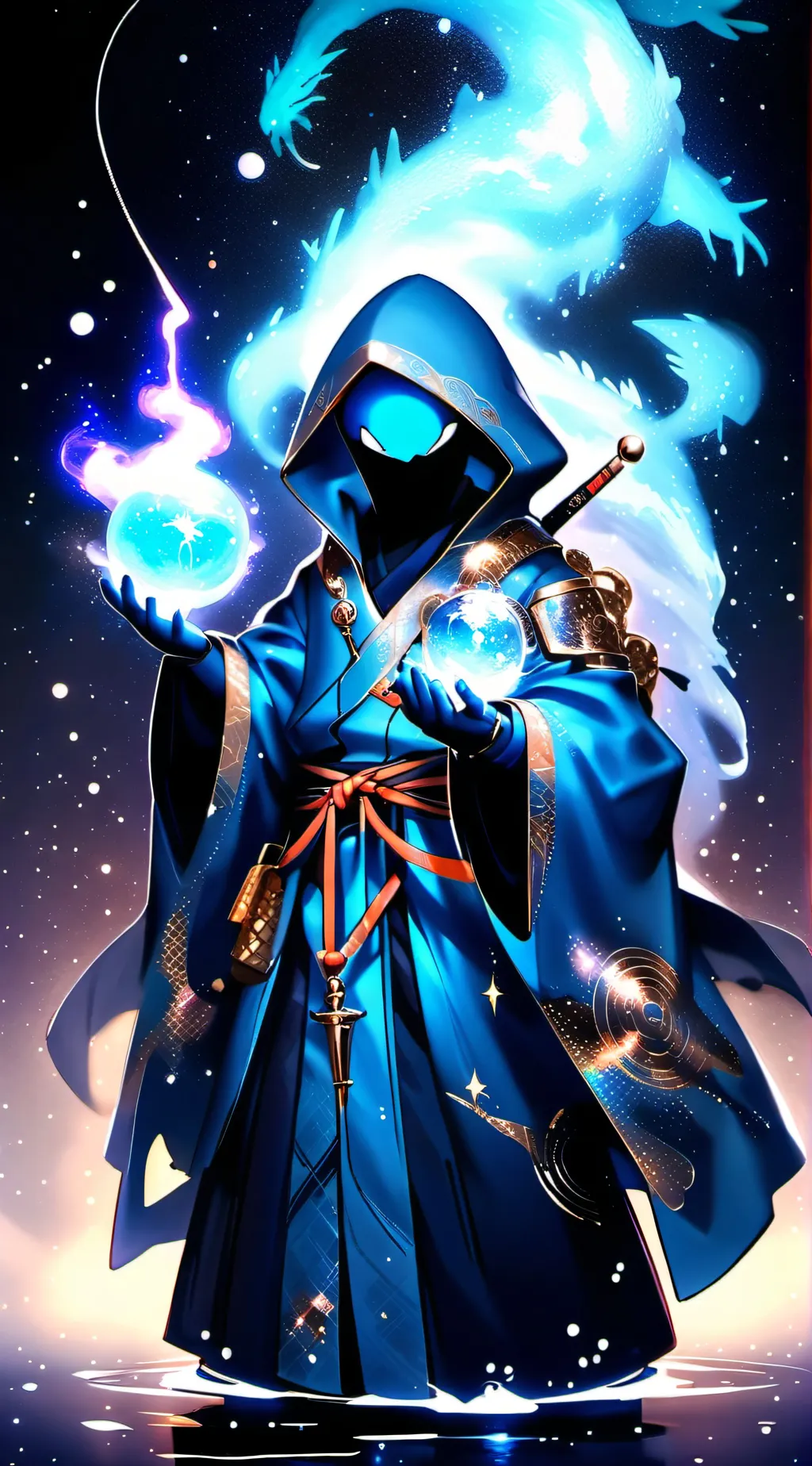 ai character: 🔵blue doorway- P🪽 background