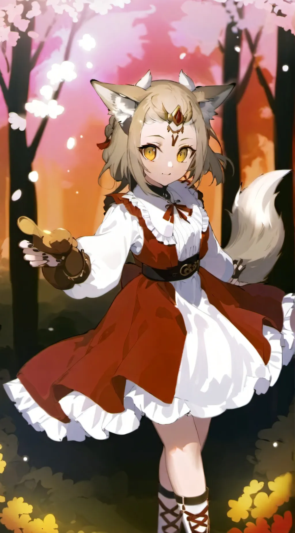 ai character: Wolf girl background