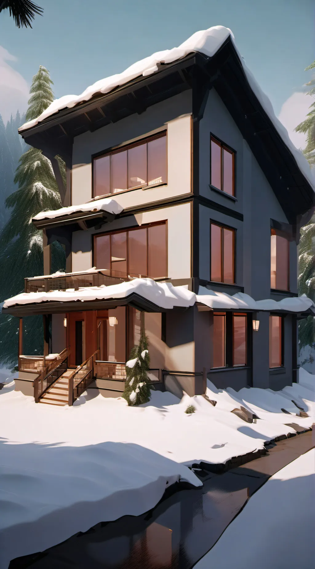 ai character: ZZZ Christmas background