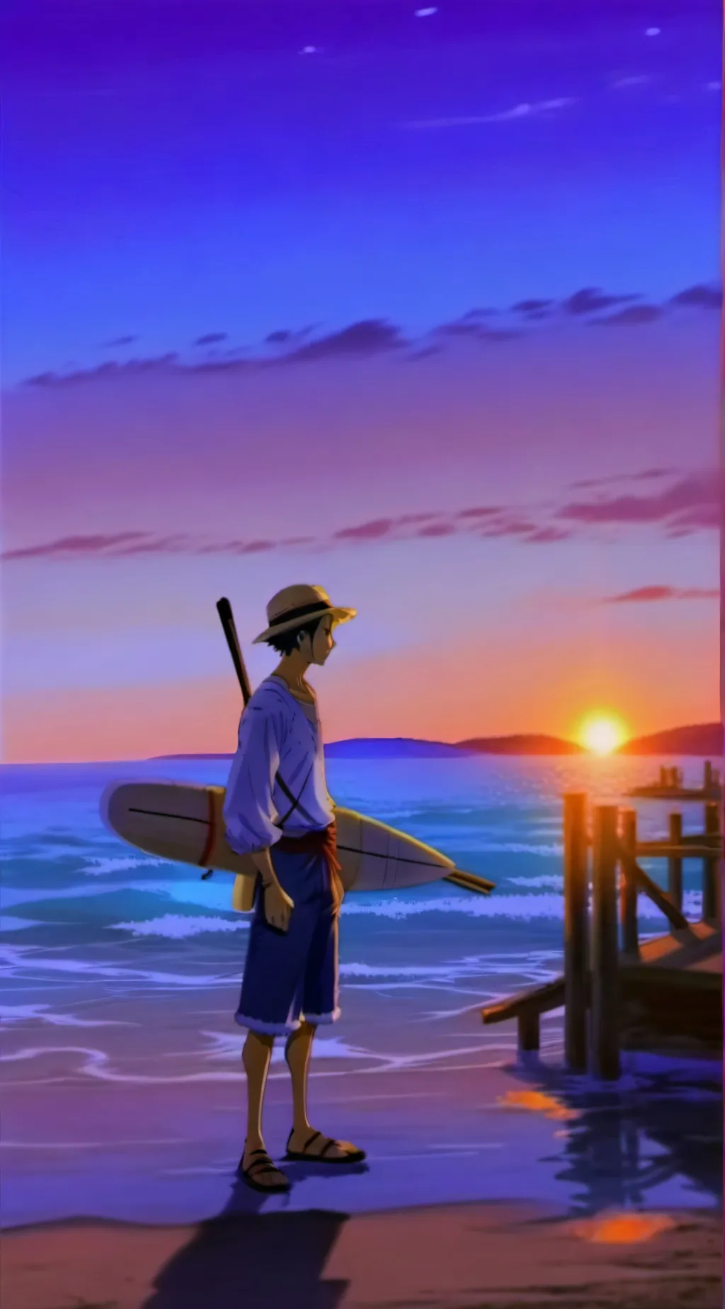 ai character: One piece  background