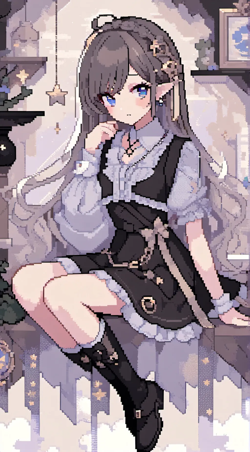 ai character: shadow milk cookie background