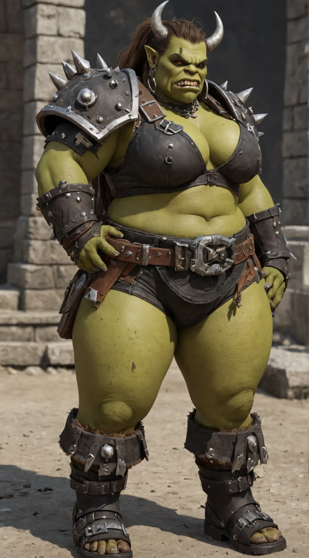 ai character: kissing ork cheif background