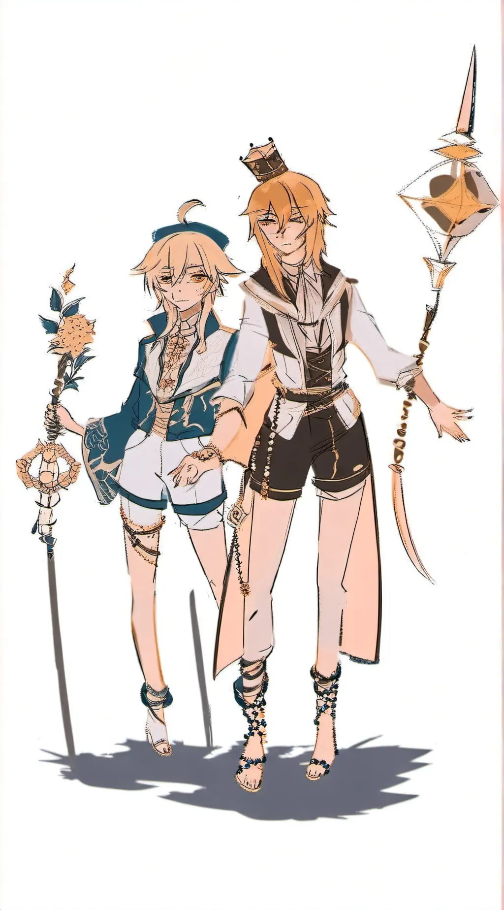 ai character: Aether and lumine  background