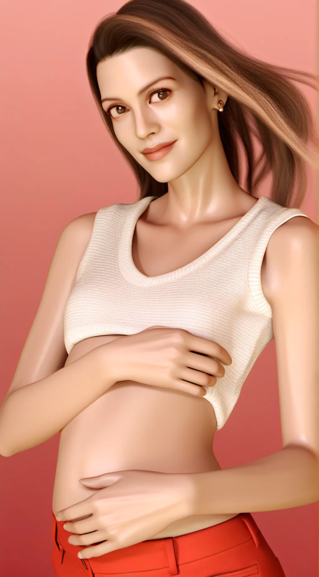 ai character: 7 month's pregnant background