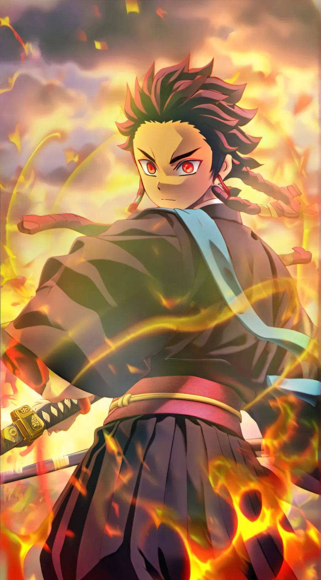 ai character: Demon slayer Road  background