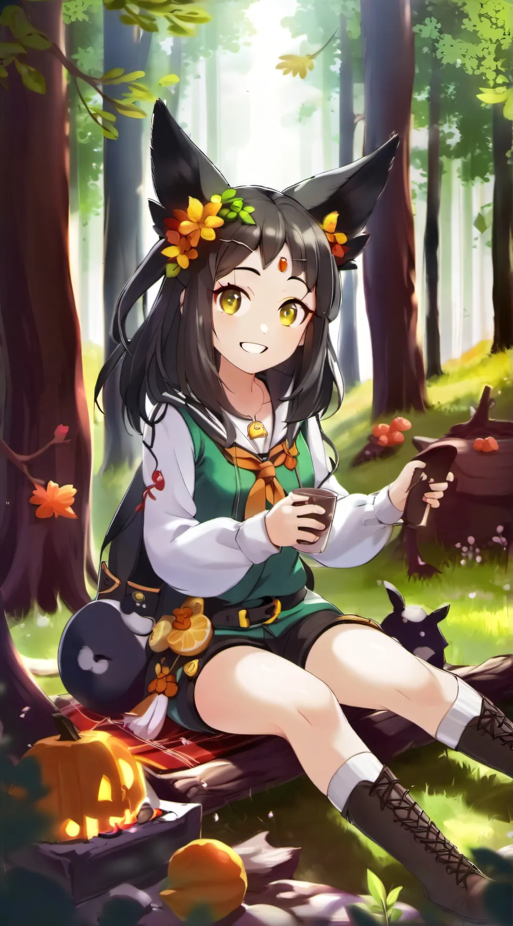 ai character: wolfy leafer background