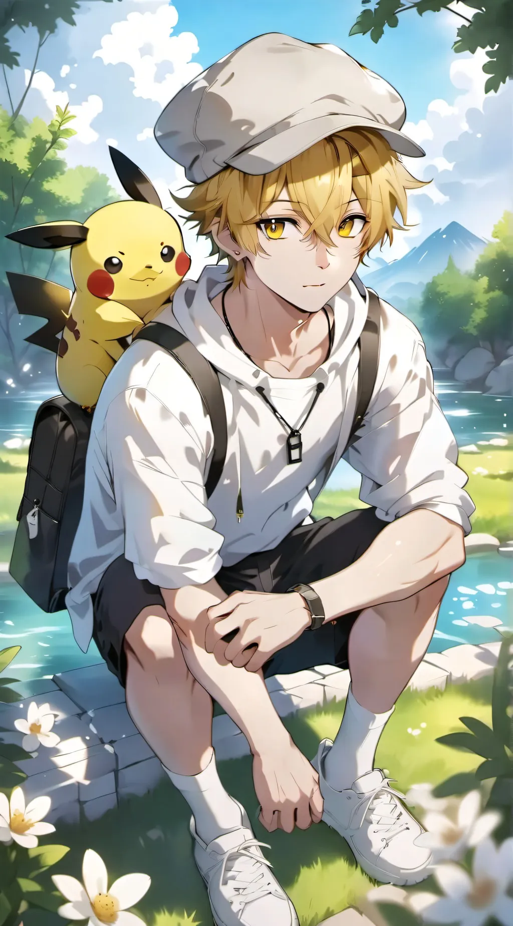 ai character: Pikachu boy background