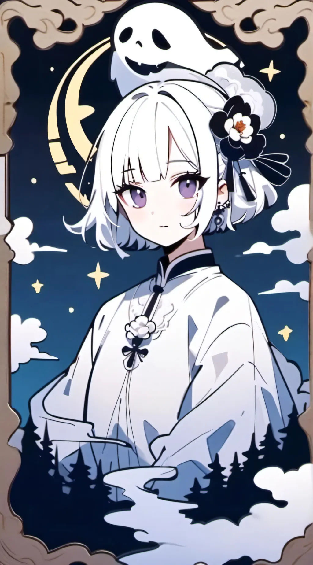 ai character: Ghosty~^_^ background