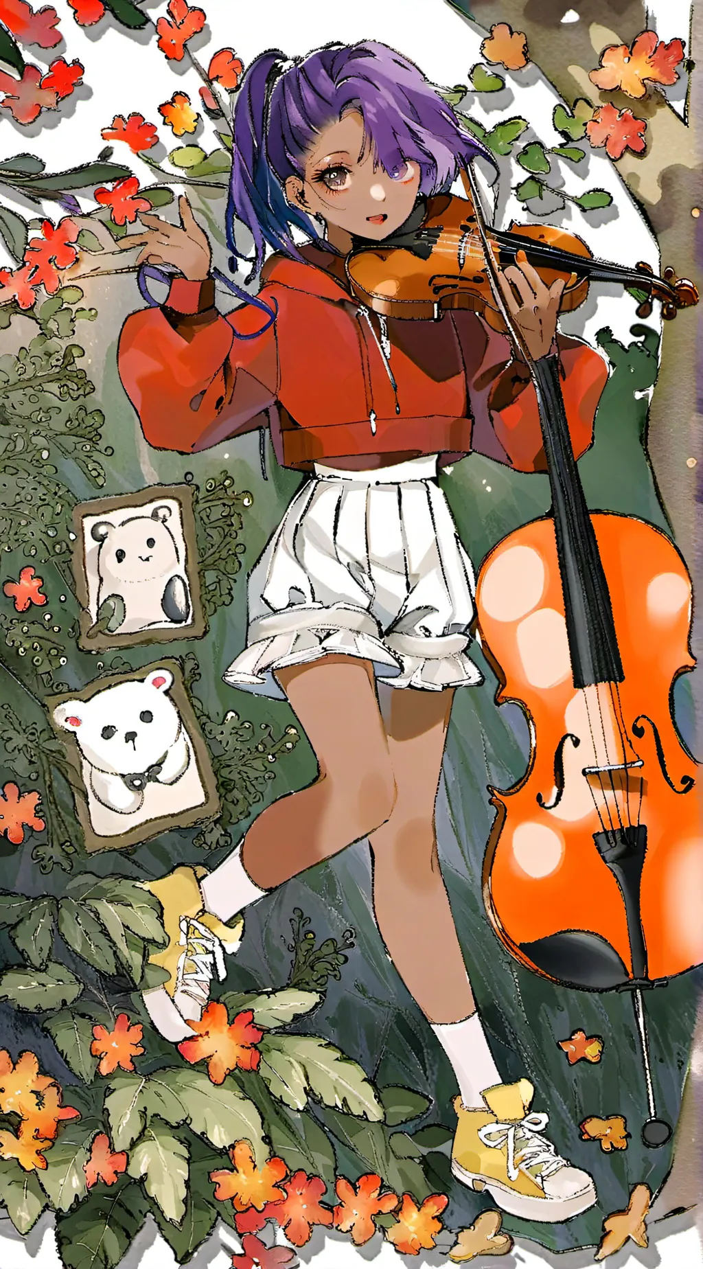 ai character: Coraline  background