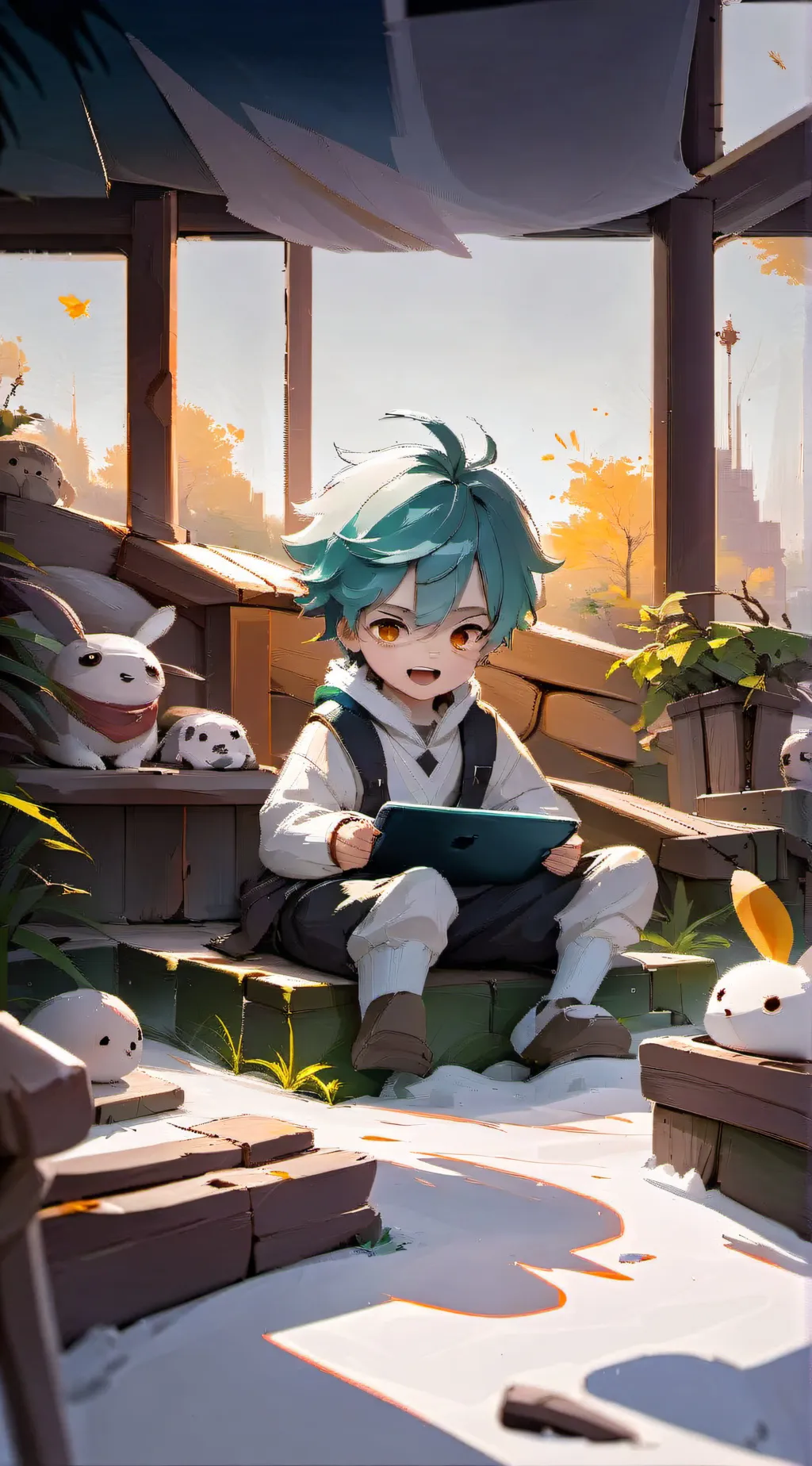 ai character: green screen kid background