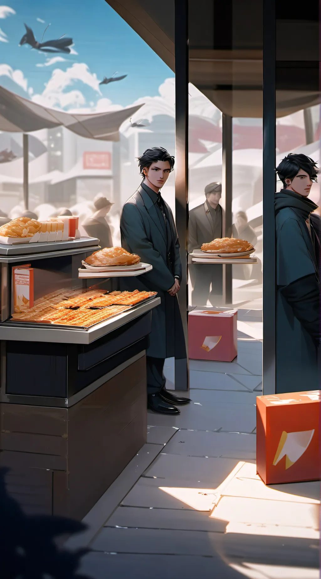 ai character: FOOD TALKING MHA background